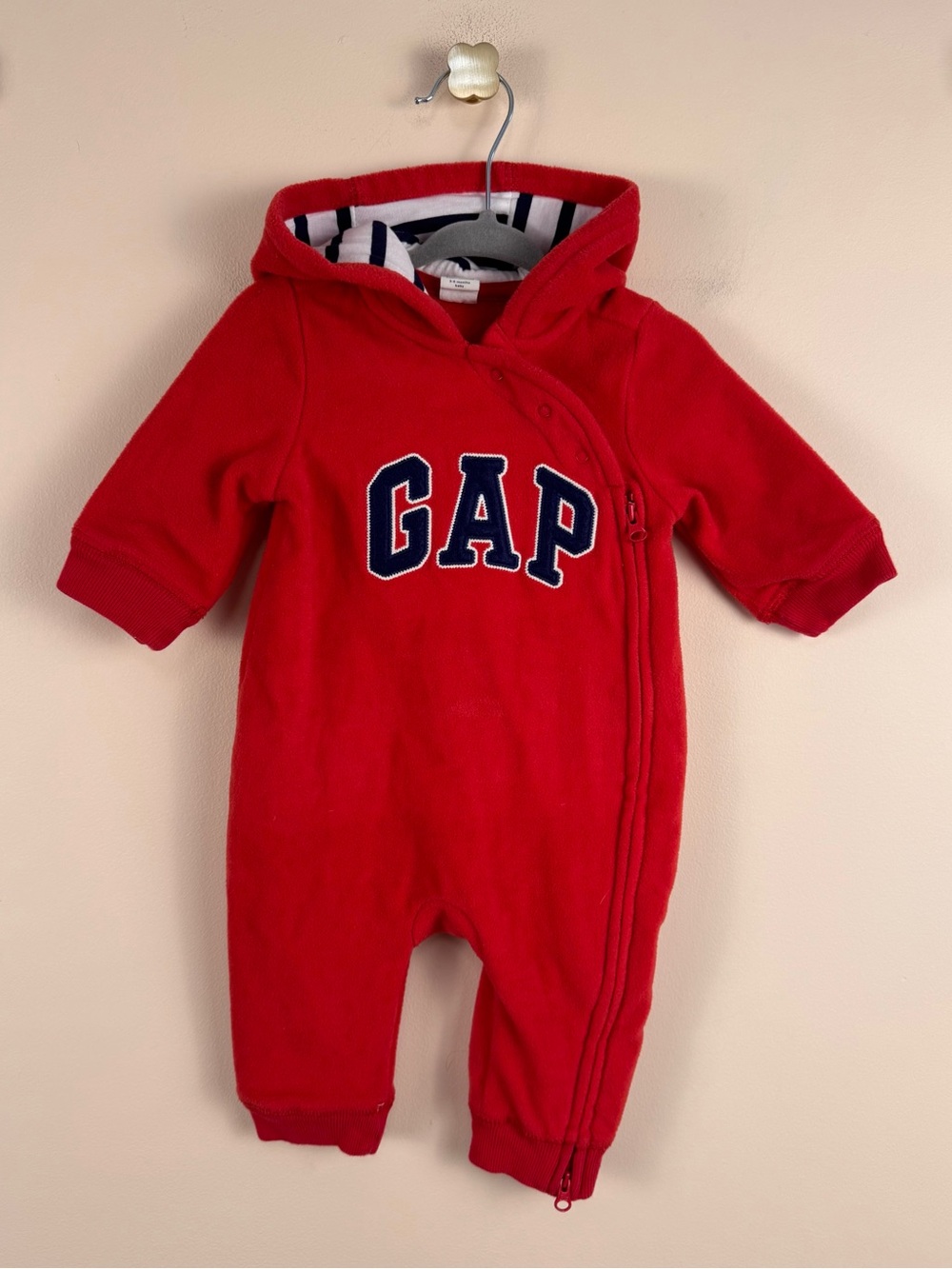 Baby Gap Logo Hooded Fleece One-Piece